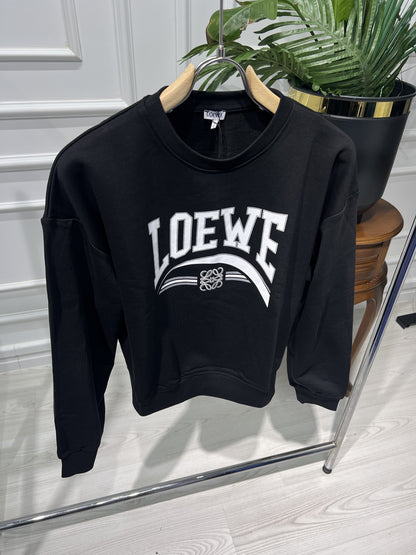 Black oversized logo printed sweatshirt for women