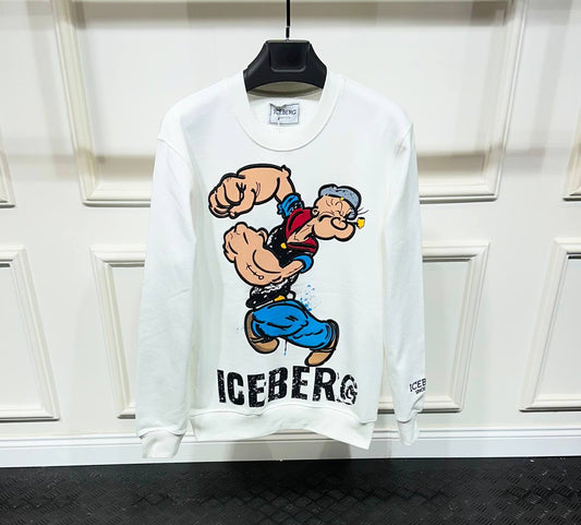 POPEYE Embroidered/Printed Logo White Sweatshirt For Men