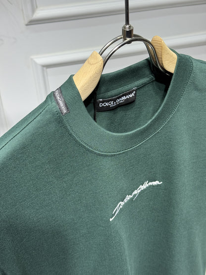 DG Embroidered Logo Dark Green Tshirt For Men