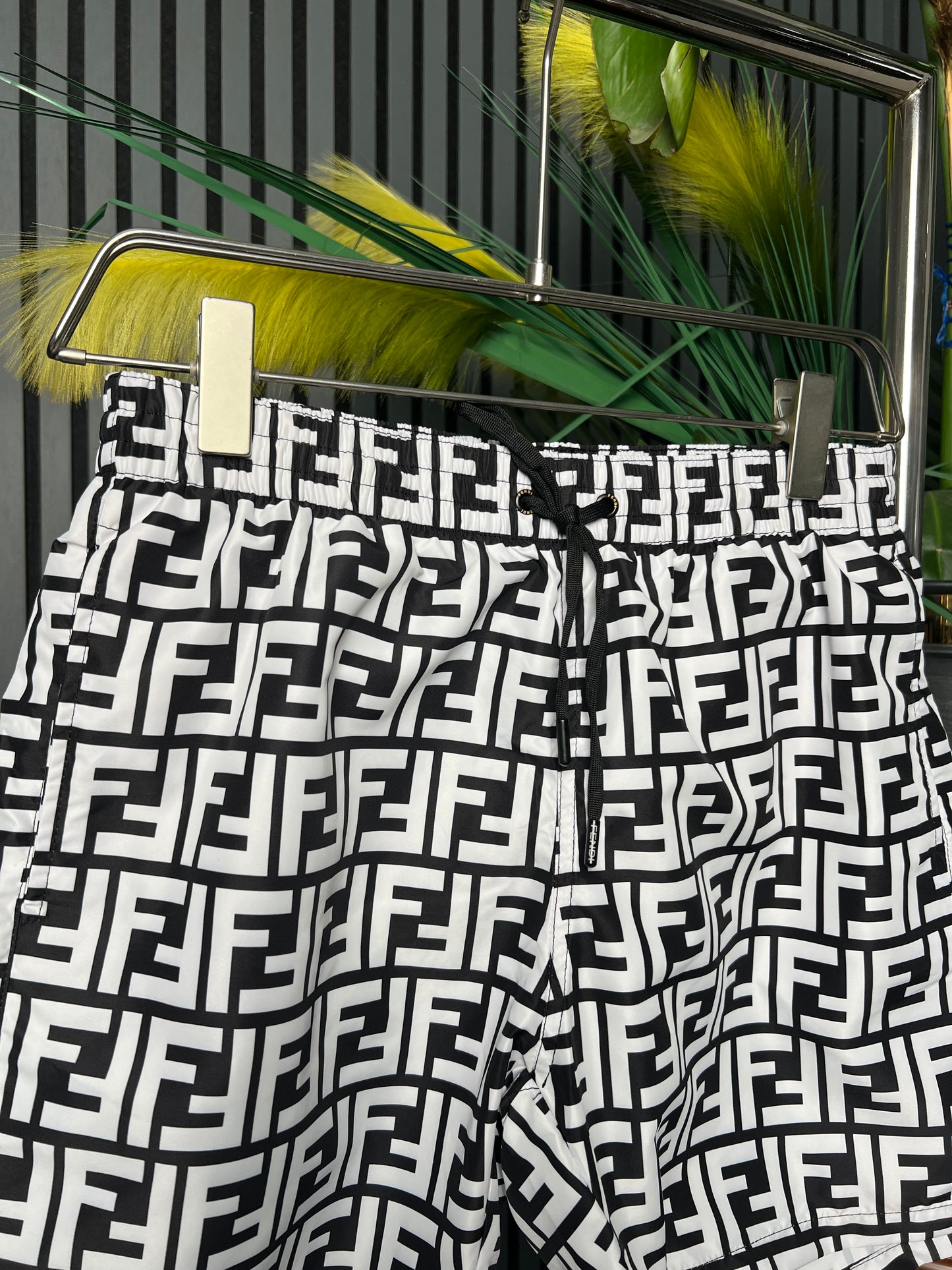 Fendi FF Black/White Swim Short For Men