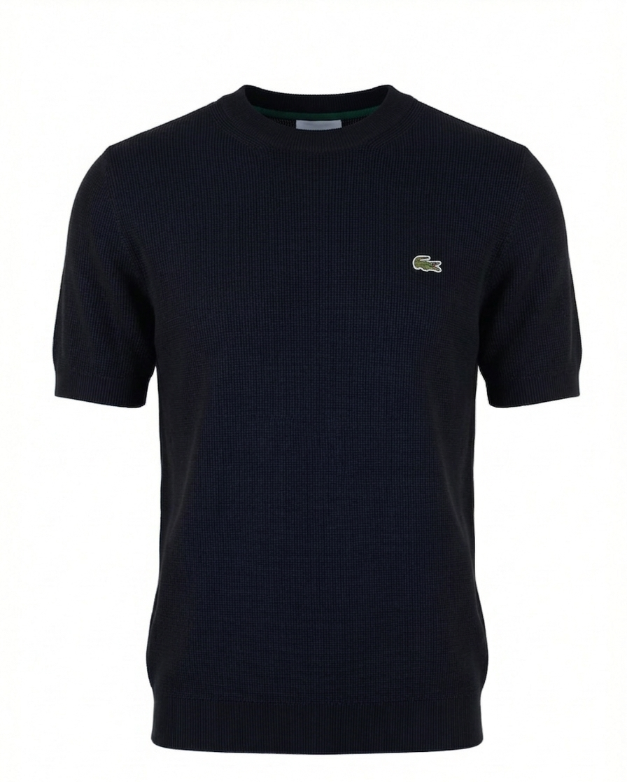 Lacoste Black Knitted Tshirt For Men