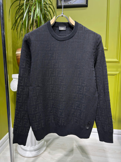 FF monogram Black Knitted pullover For Men