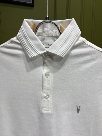 Allsaints White Polo Tshirt For Men