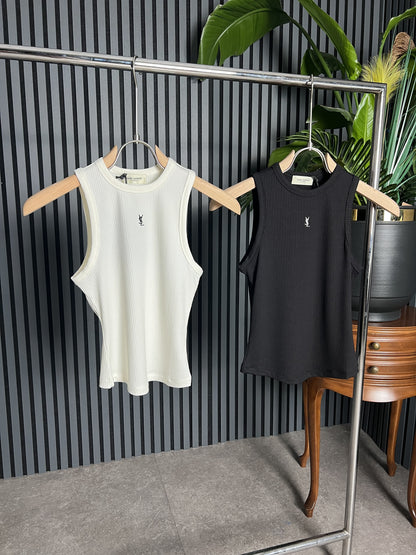 YSL Embroidered Logo Top For Women