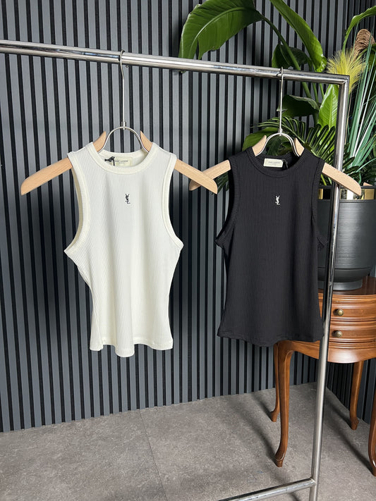 YSL Embroidered Logo Top For Women