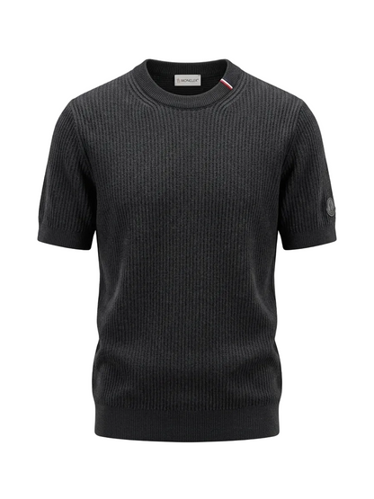 Moncler Black Knitted Tshirt For Men