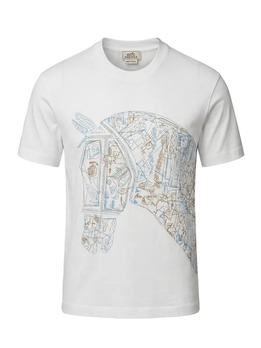 Quadrige Embroidered logo White Tshirt For Men