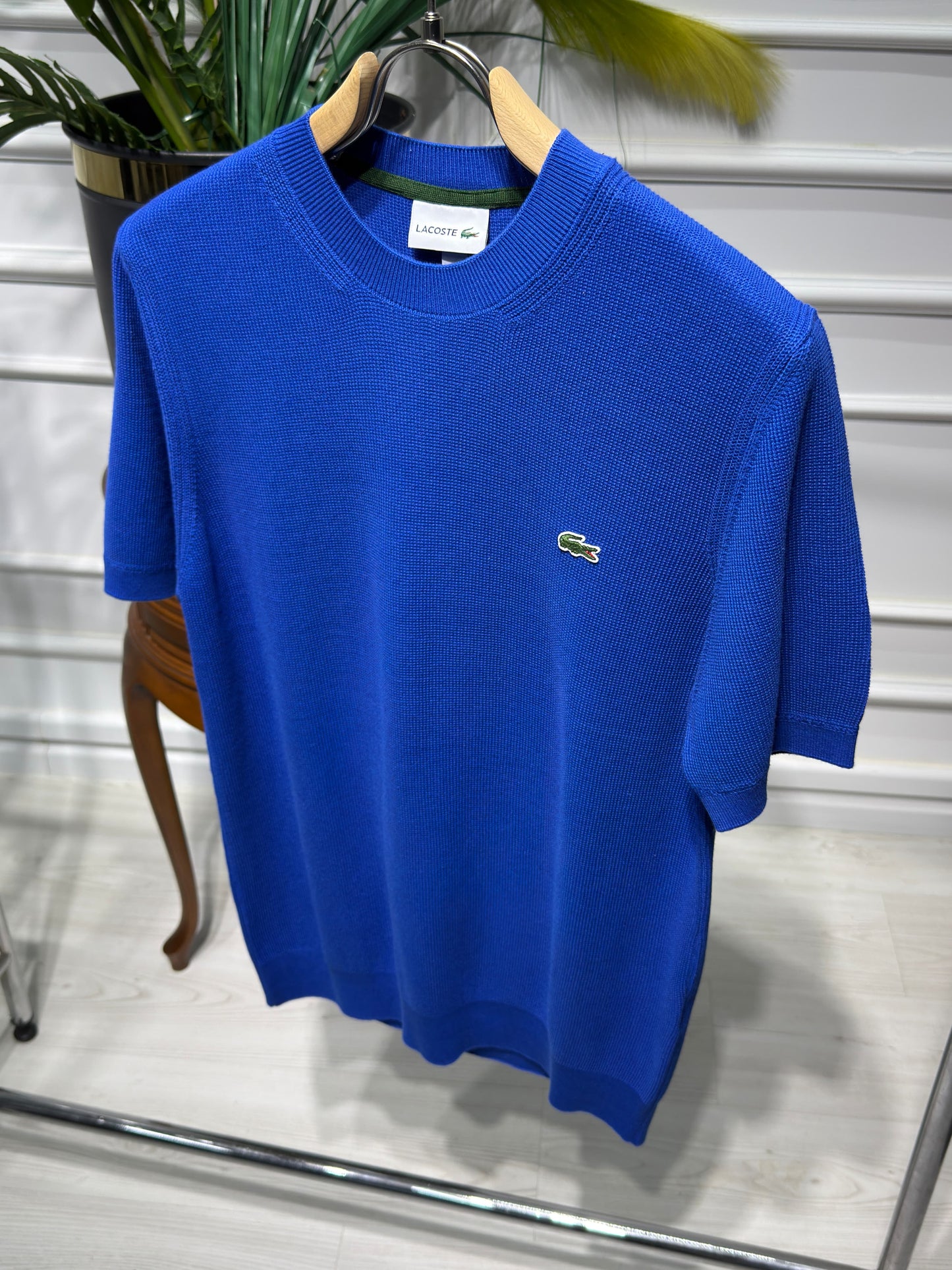 Lacoste Blue Knitted Tshirt For Men
