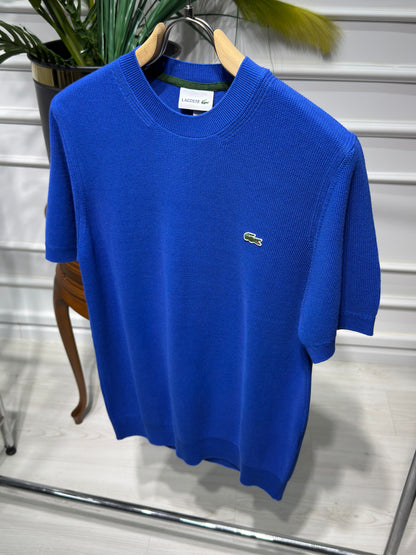 Lacoste Blue Knitted Tshirt For Men