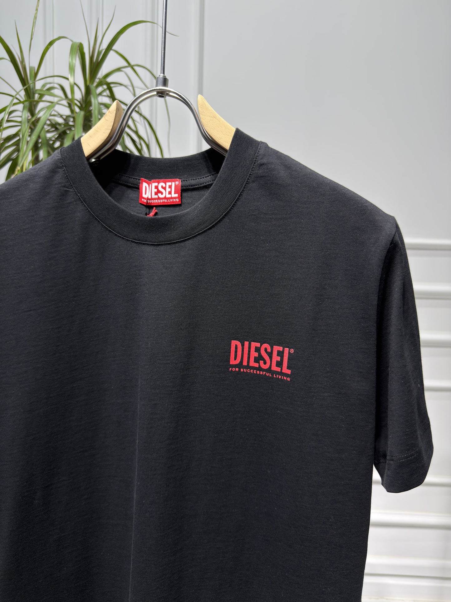 Diesel Logo Printed Black Tshirt For men