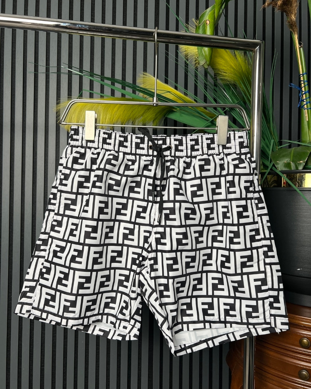 FF White/Black Swim Short For Men
