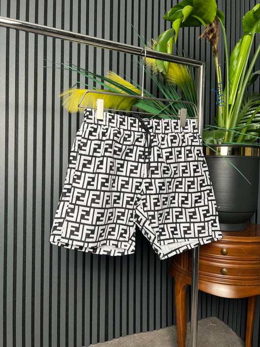 Fendi FF Black/White Swim Short For Men