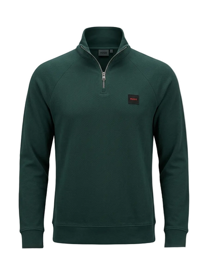 Hugo Boss Dark Green Half-Zipper Sweatshirt For Men