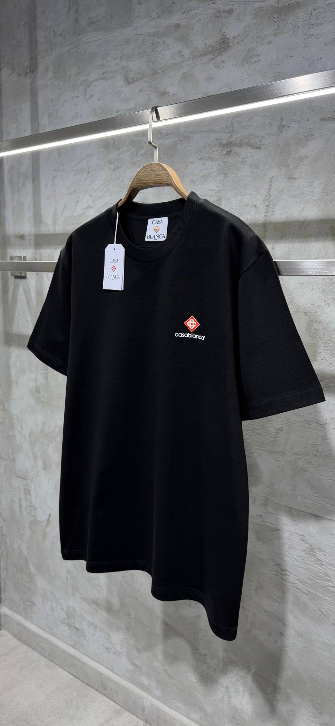 Casablanca Rubber Logo Black Tshirt For Men
