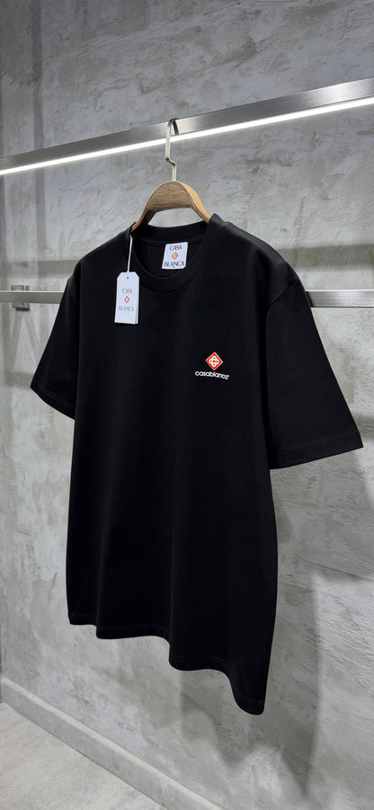 Casablanca Rubber Logo Black Tshirt For Men