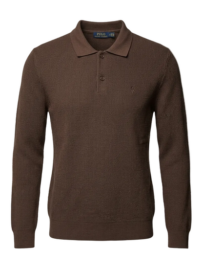 Ralph Lauren Brown Knitted Polo For Men