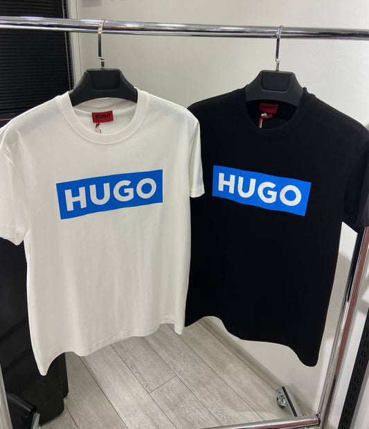 HUGO Blue Logo Printed Tshirt For Men