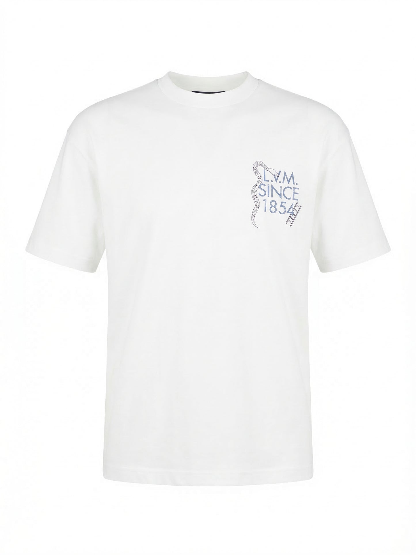 LV Logo Printed White Tshirt For Men