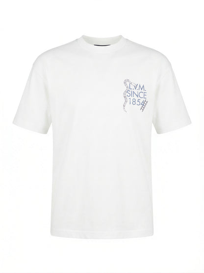 LV Logo Printed White Tshirt For Men