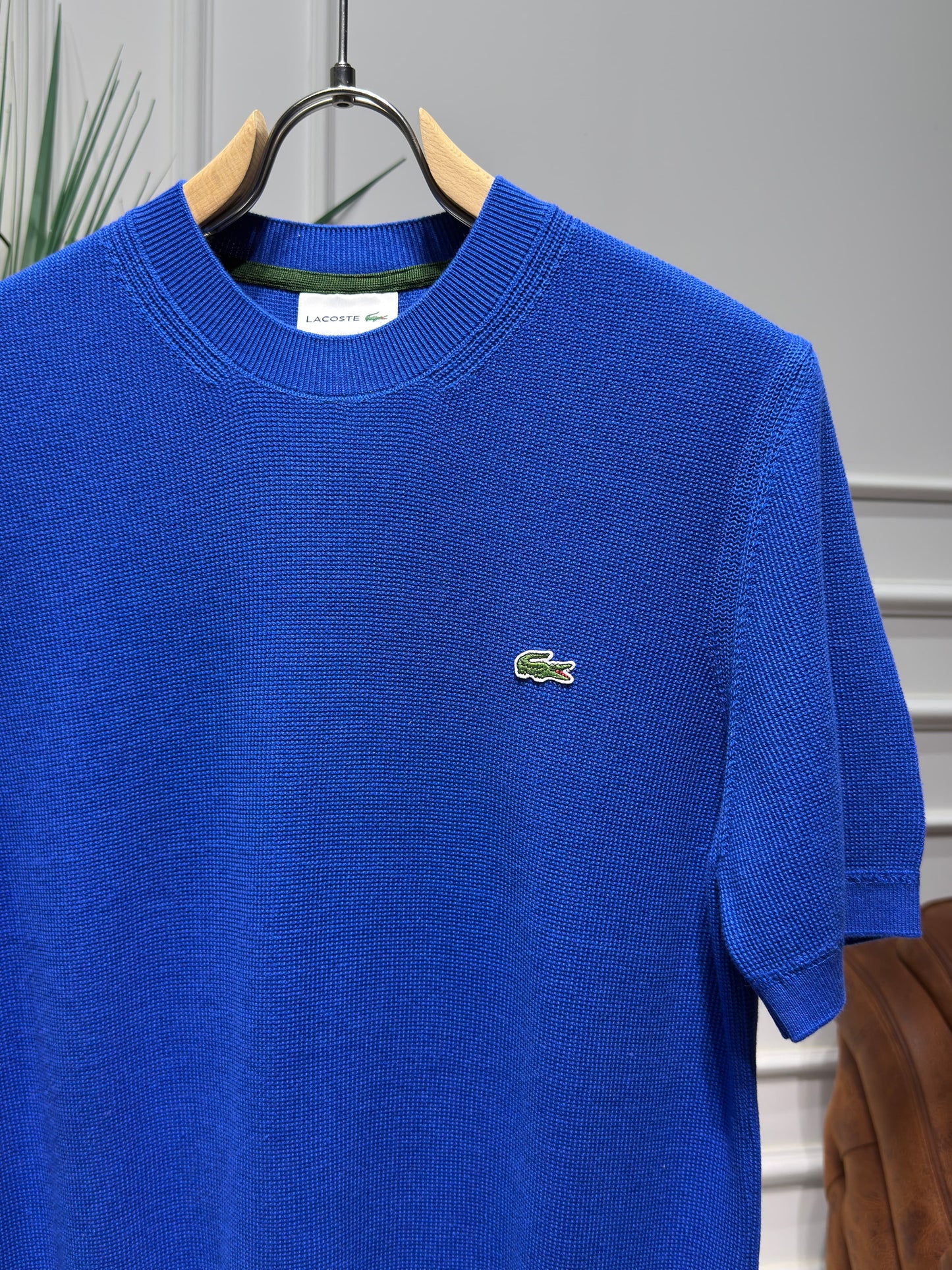 Lacoste Blue Knitted Tshirt For Men