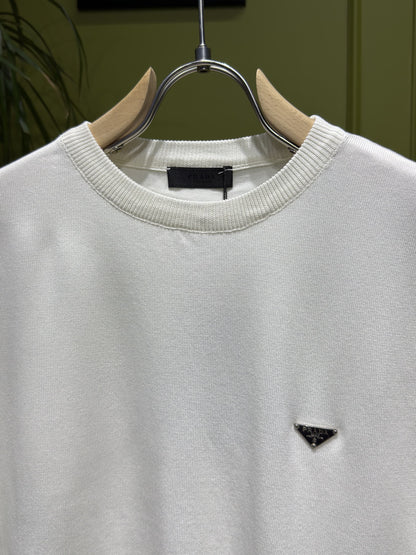 Prada White Knitted Tshirt For Men