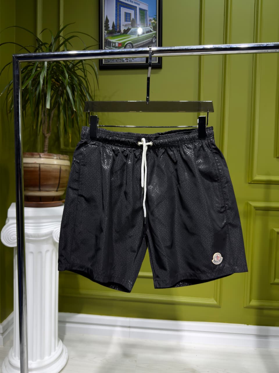 Moncler Monogram Black Swim Short For Men
