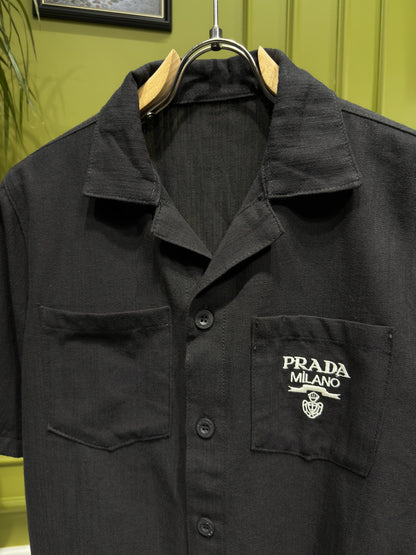 Prada Black Linen Set For Men