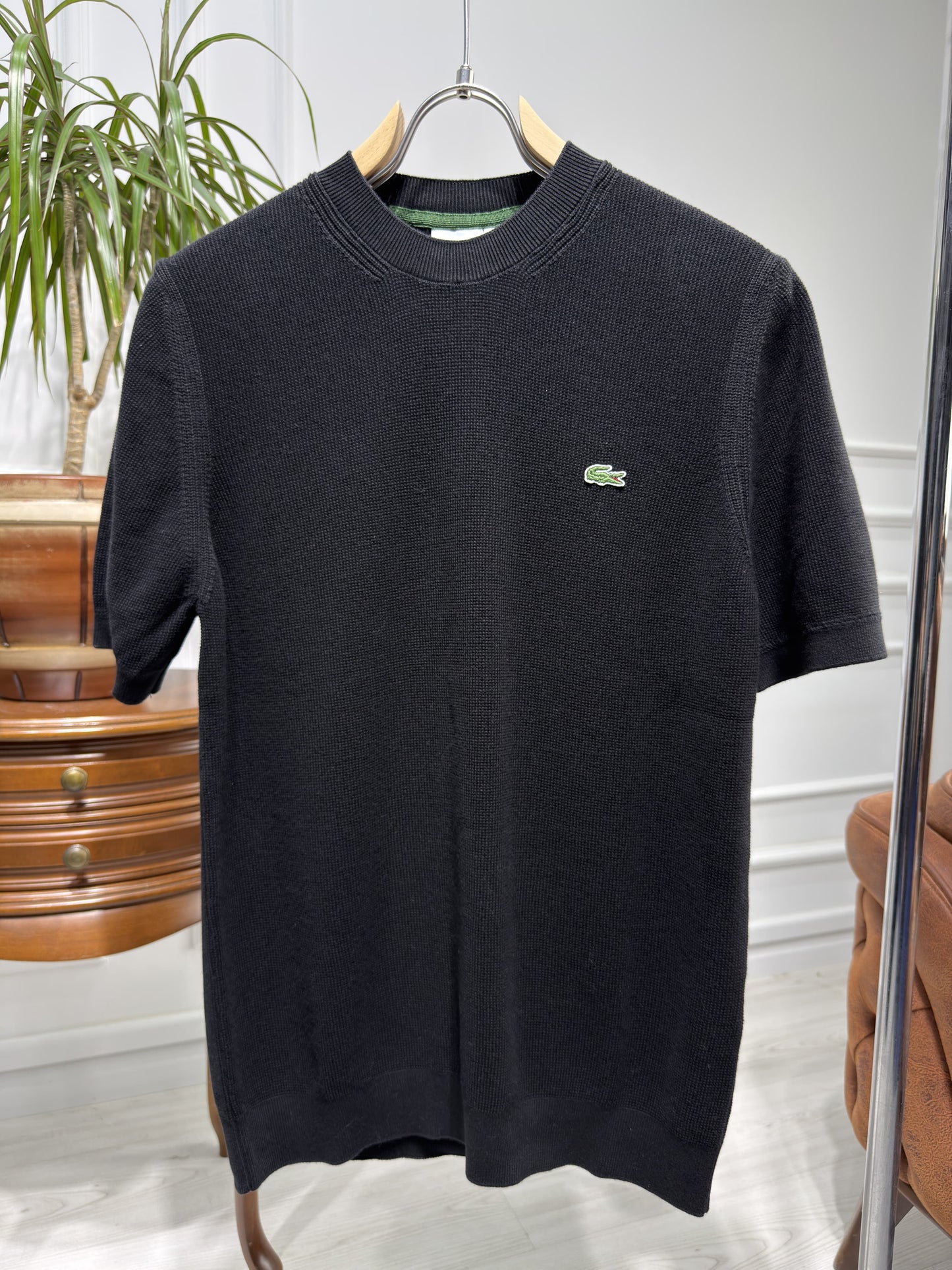 Lacoste Black Knitted Tshirt For Men