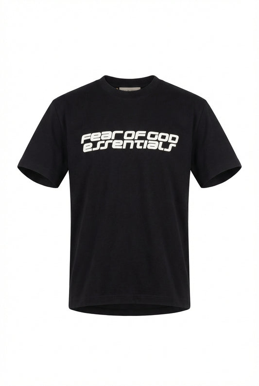 FOG Puff-Printed Logo Black Tshirt For Men