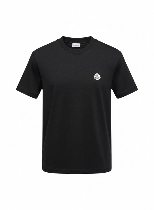 Embroidered Logo Black Tshirt For Men
