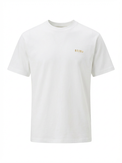 GGDB Gold Metal Logo White Tshirt For Men