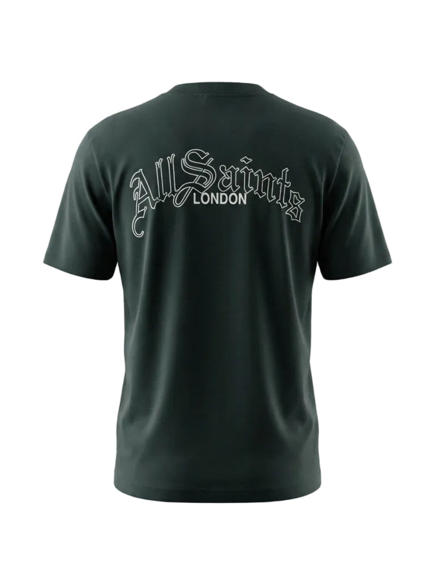 Embroidered Logo Dark Green Relaxed-fit Tshirt For Men