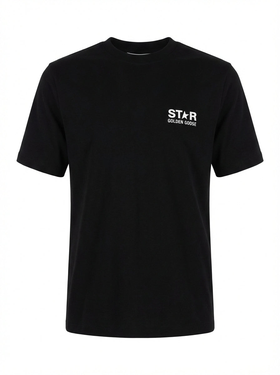 STAR Logo Printed Black Tshirt For Men
