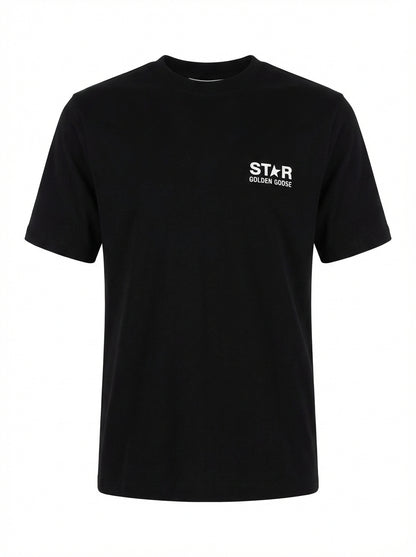 STAR Logo Printed Black Tshirt For Men
