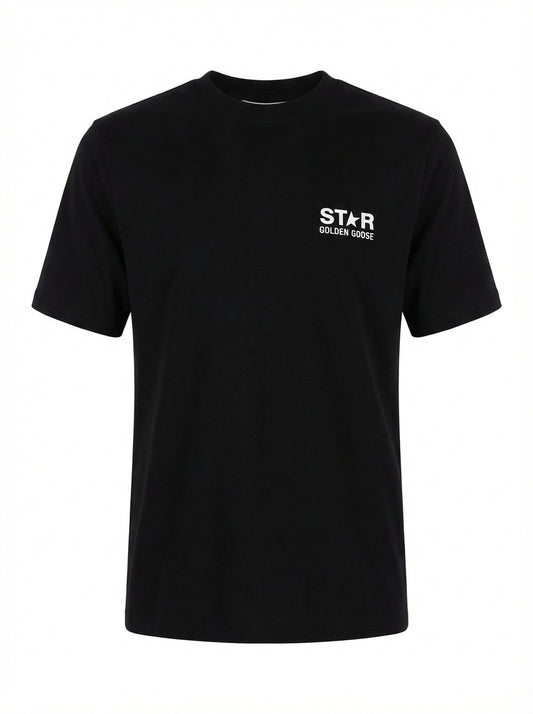 STAR Logo Printed Black Tshirt For Men