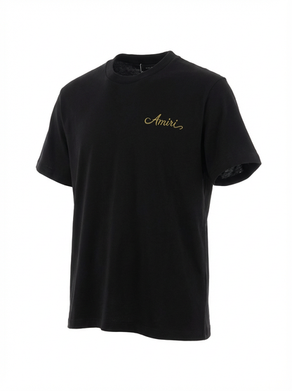 Amiri Bandana Embroidered Logo Relaxed Fit Tshirt For Men