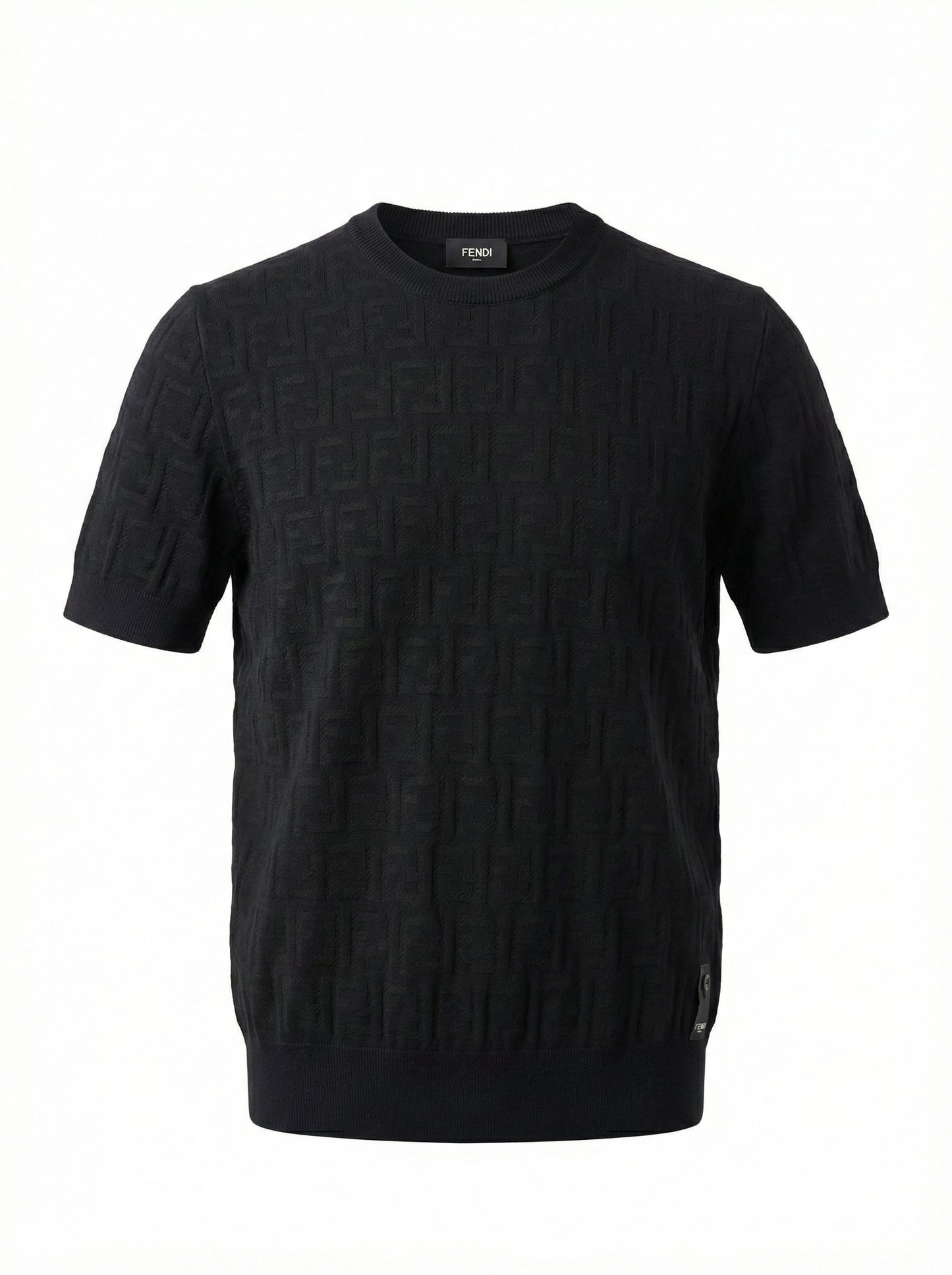 FF Black Knitted Tshirt For Men