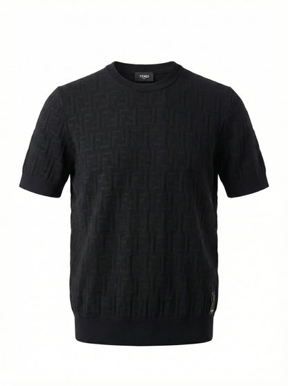 FF Black Knitted Tshirt For Men