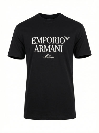 Emporio Armani Embroidered  Logo Slim fit Tshirt For Men