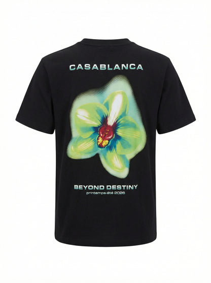 Glitch Orchid Black Tshirt For Men