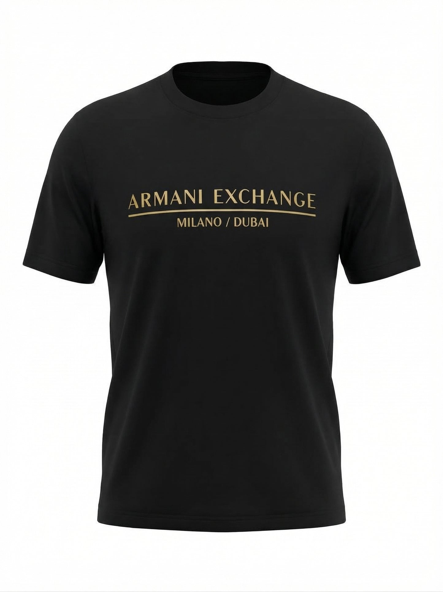 AX Gold Logo Black Tshirt For Men