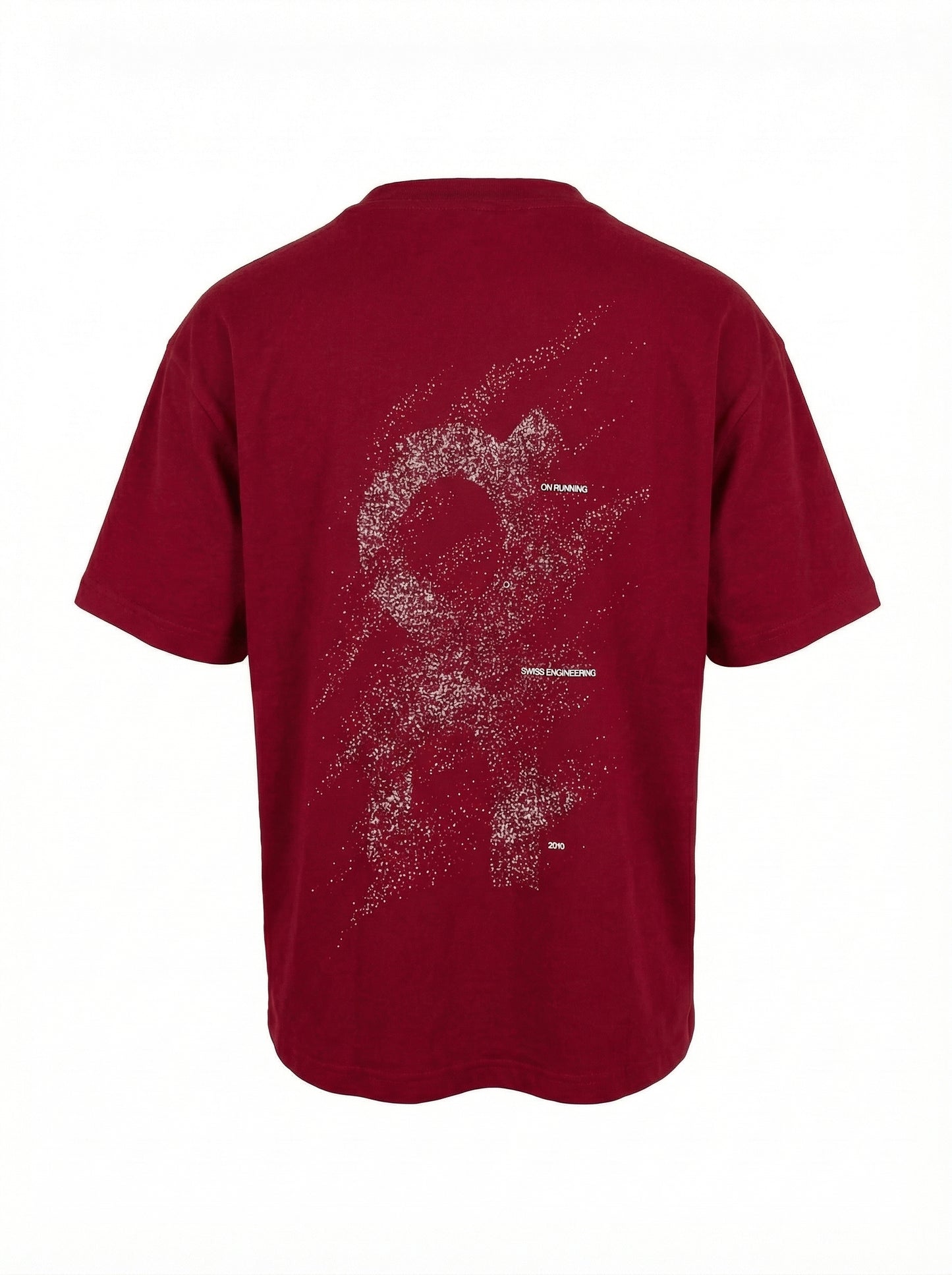 On Burgundy Relaxed-fit Tshirt For Men