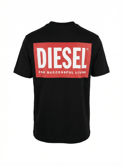 Diesel Logo Printed Black Tshirt For men