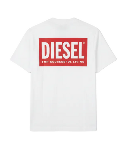 Diesel Logo Printed White Tshirt For Men